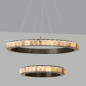 Avalon Alabaster 2 Layer Chandelier