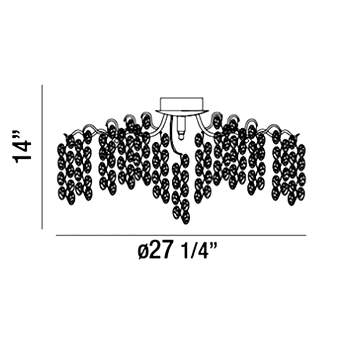 Campo Round Flush Mount Ceiling Fixture 7 Light 27"