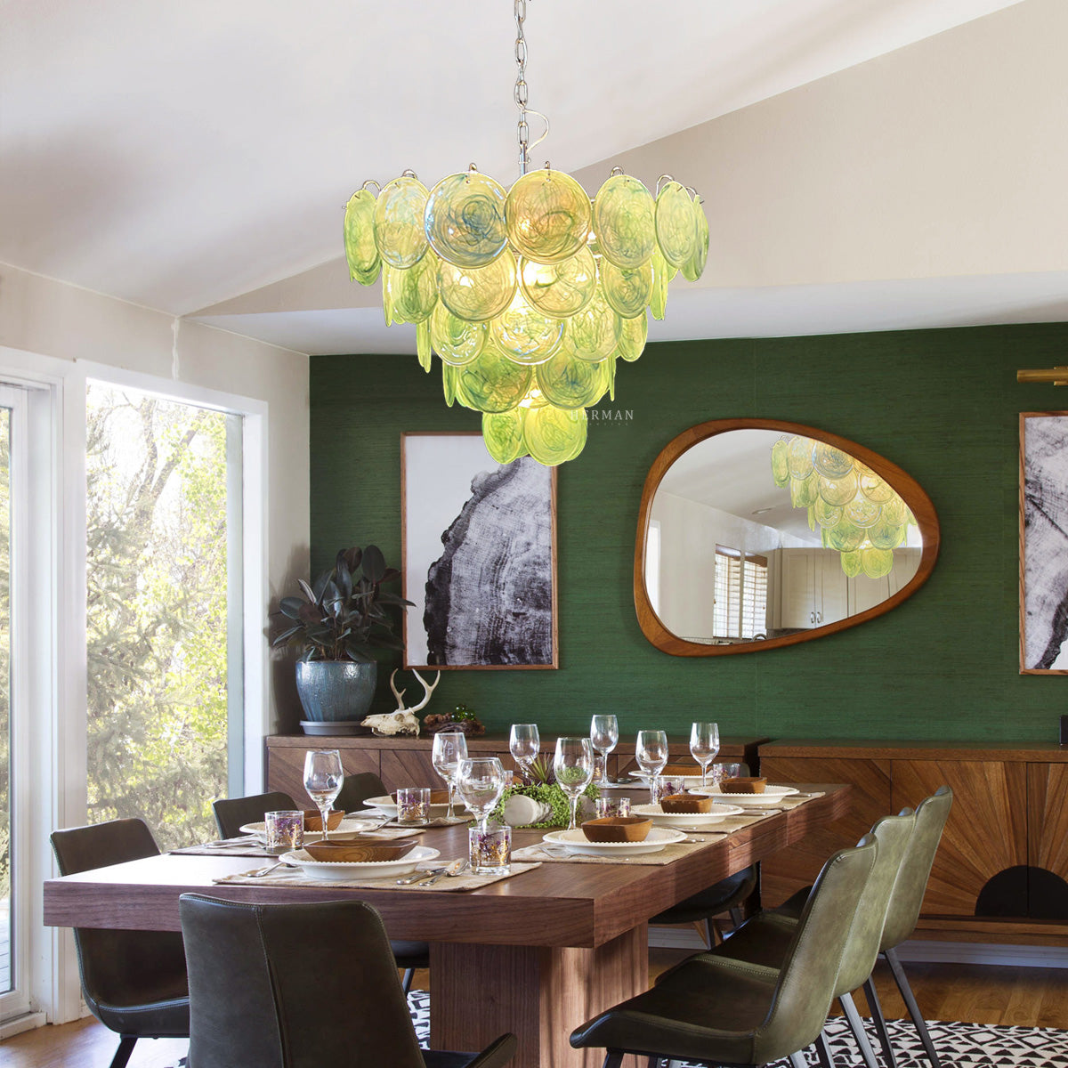 Murano Chandelier 57 Green