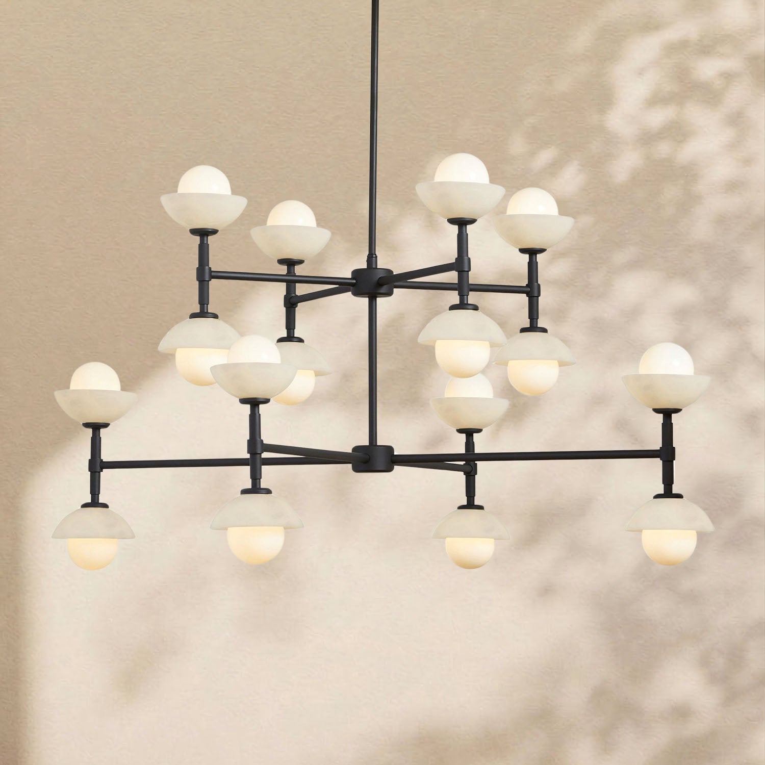Glowen Alabaster Double Tier Chandelier
