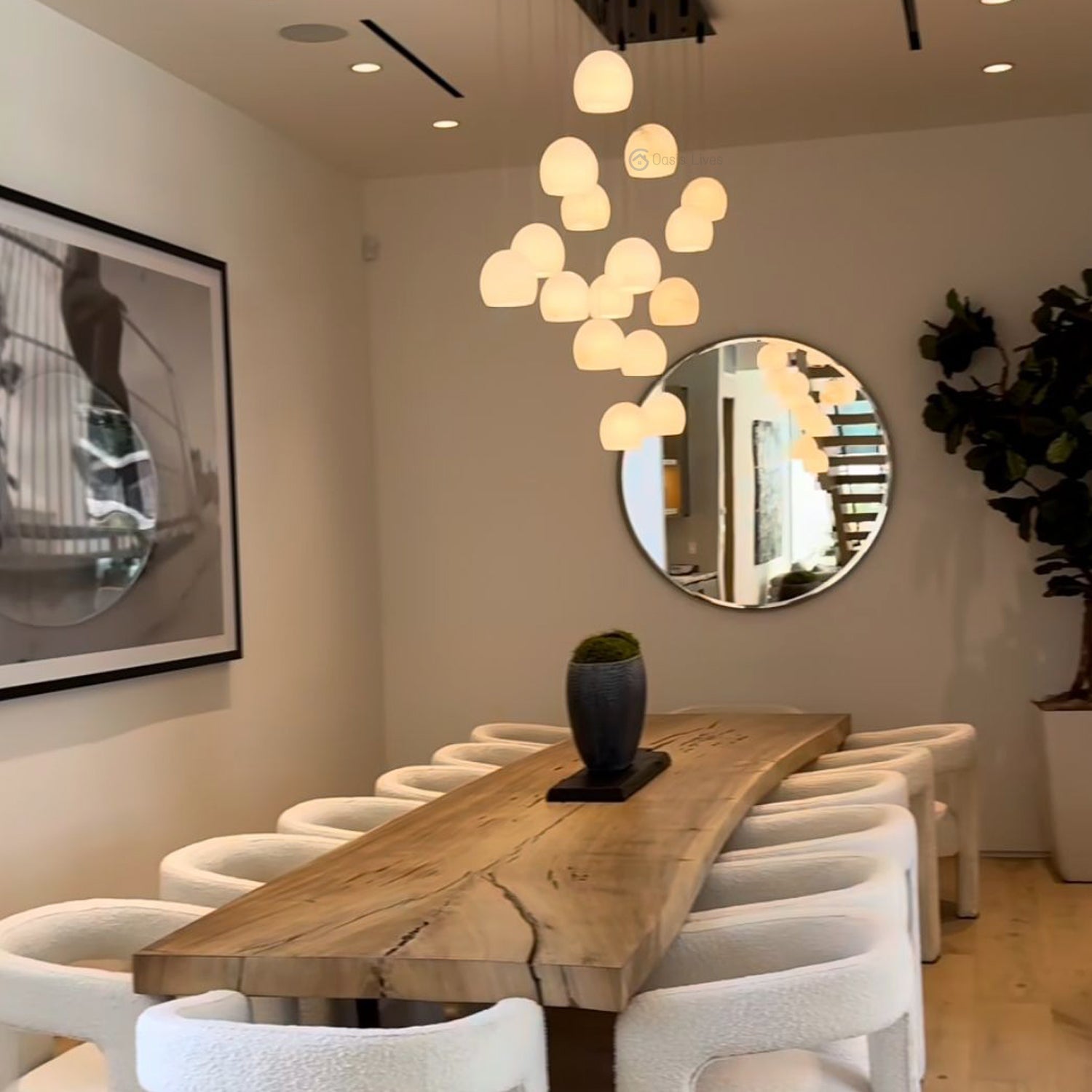 Arica Alabaster Linear Chandelier - Oasislives