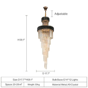 Cyrus Multiple Tier Crystal Chandelier-Vancei