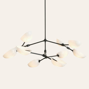 Argus glass Double Tier Chandelier 45" Width