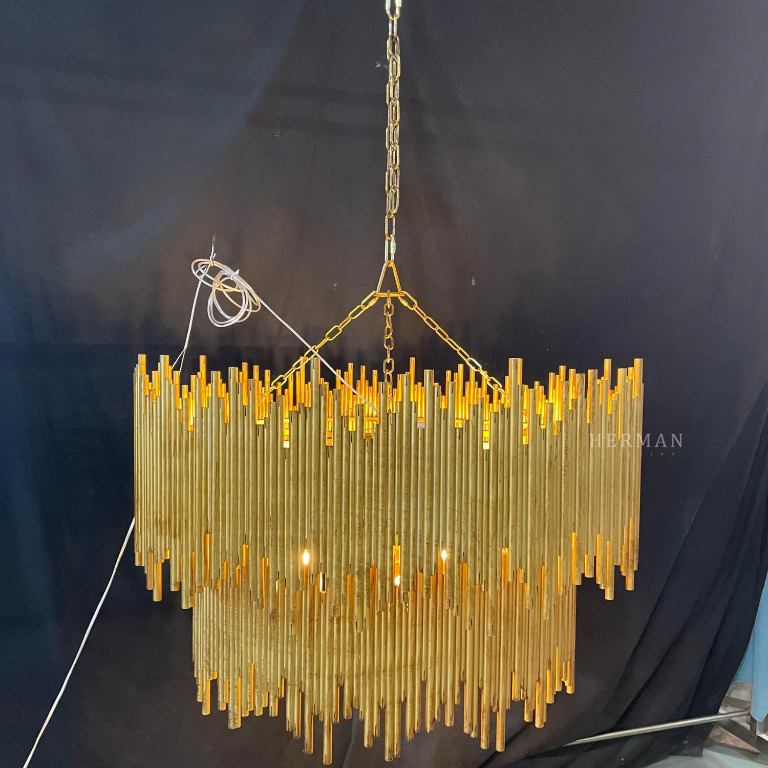 Althely Brass 8 Lights  2-Tier Chandelier