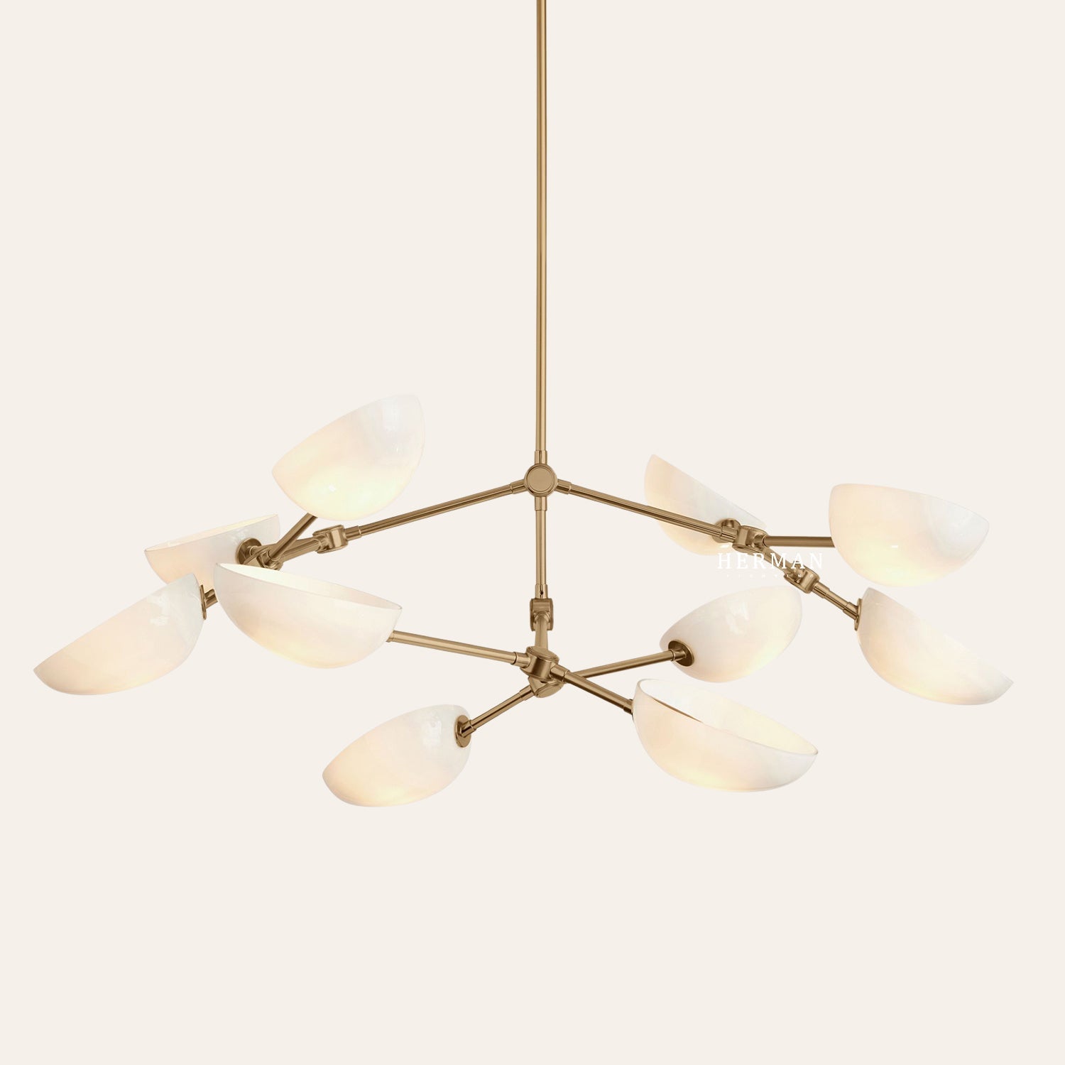 Argus glass Double Tier Chandelier 45" Width
