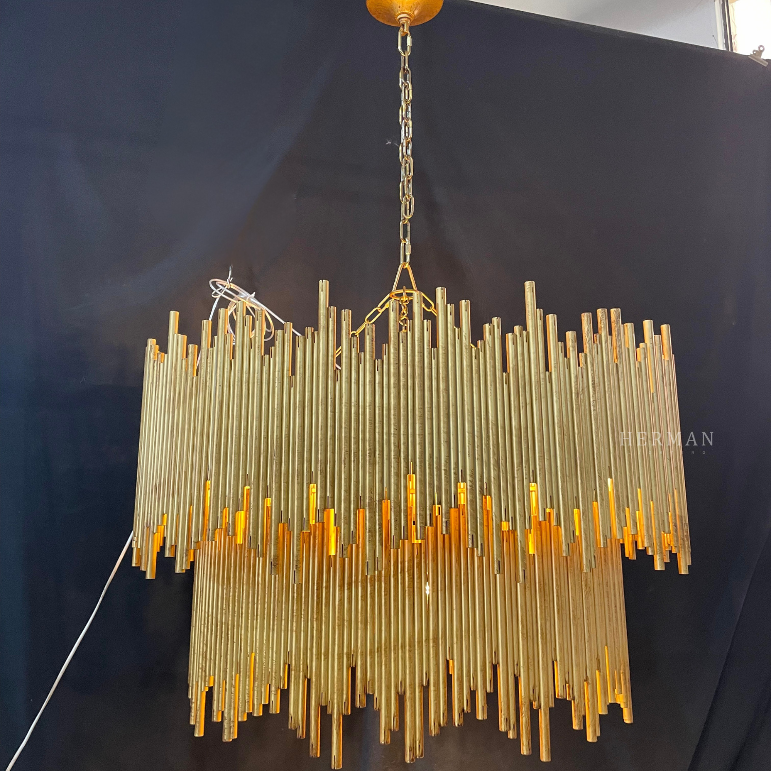 Althely Brass 8 Lights  2-Tier Chandelier