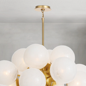 Mandoza Brass Glass Chandelier-Vancei