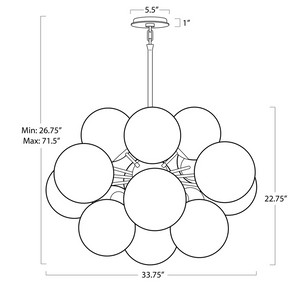 Mandoza Brass Glass Chandelier-Vancei