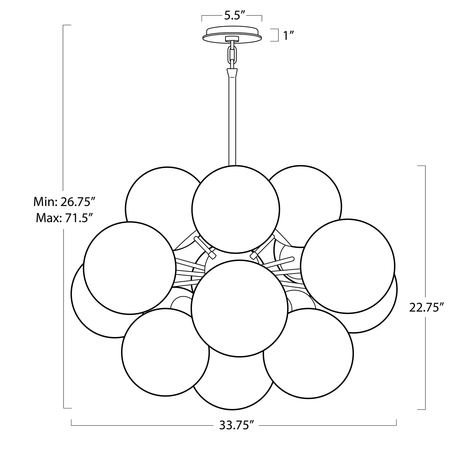 Mandoza Brass Smoked Glass Chandelier-Vancei