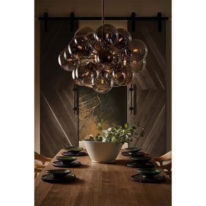Mandoza Nickel Smoked Glass Chandelier-Vancei