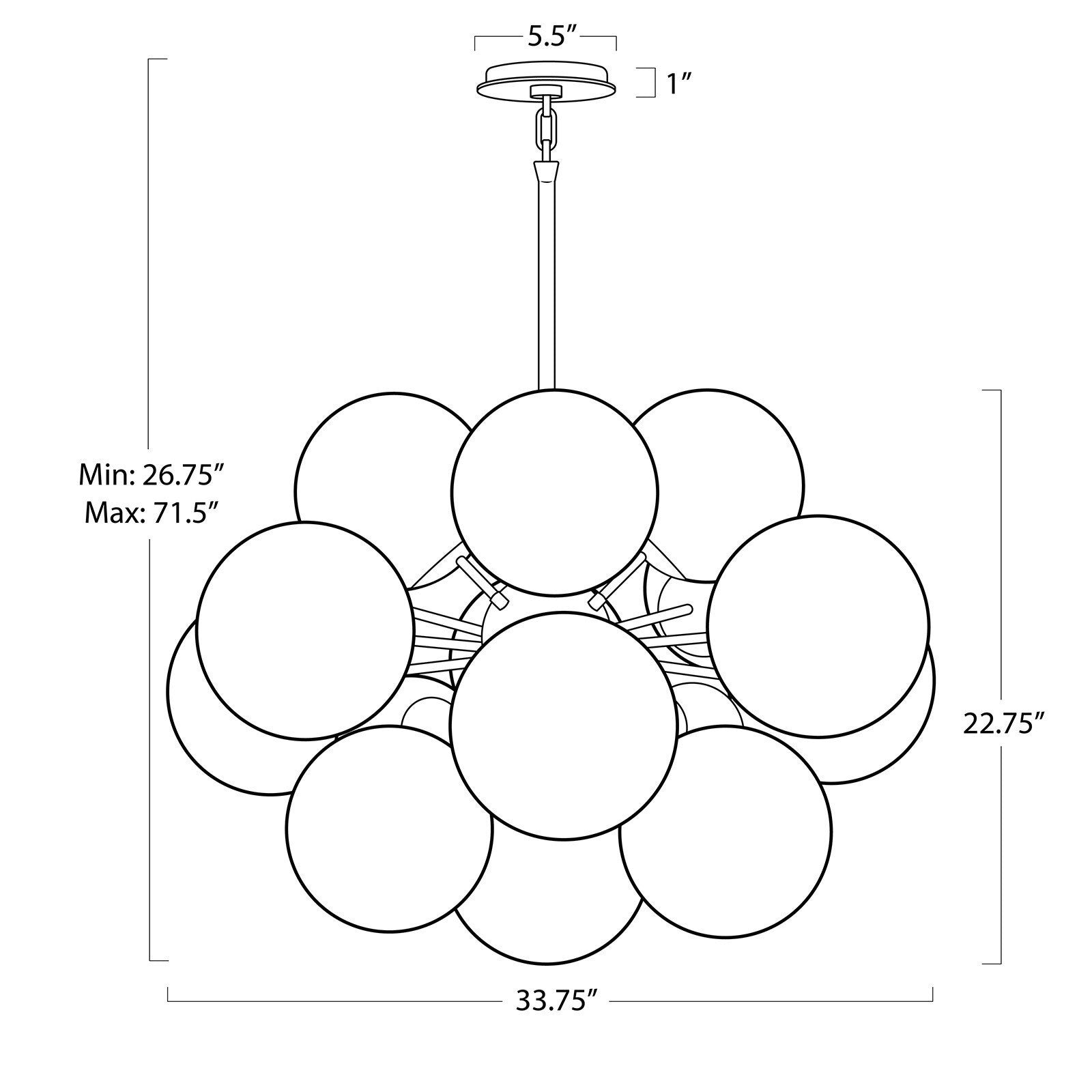 Mandoza Nickel Smoked Glass Chandelier-Vancei