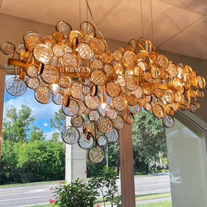 Trento Clustered Glass Linear Chandelier 55"