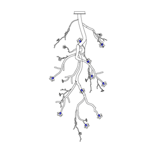 Aura Flora Large Long Branch Flower Chandelier