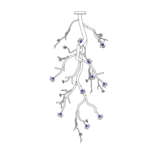 Aura Flora Large Long Branch Flower Chandelier