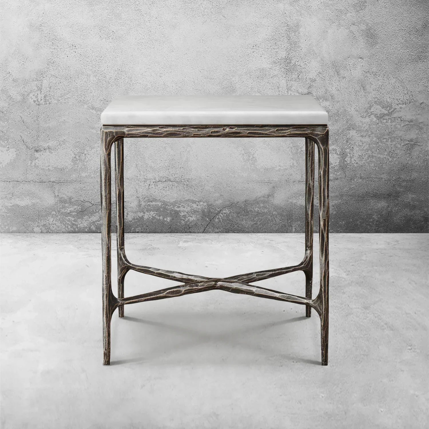 Thaddeus Marble Square Side Table 18" 22"