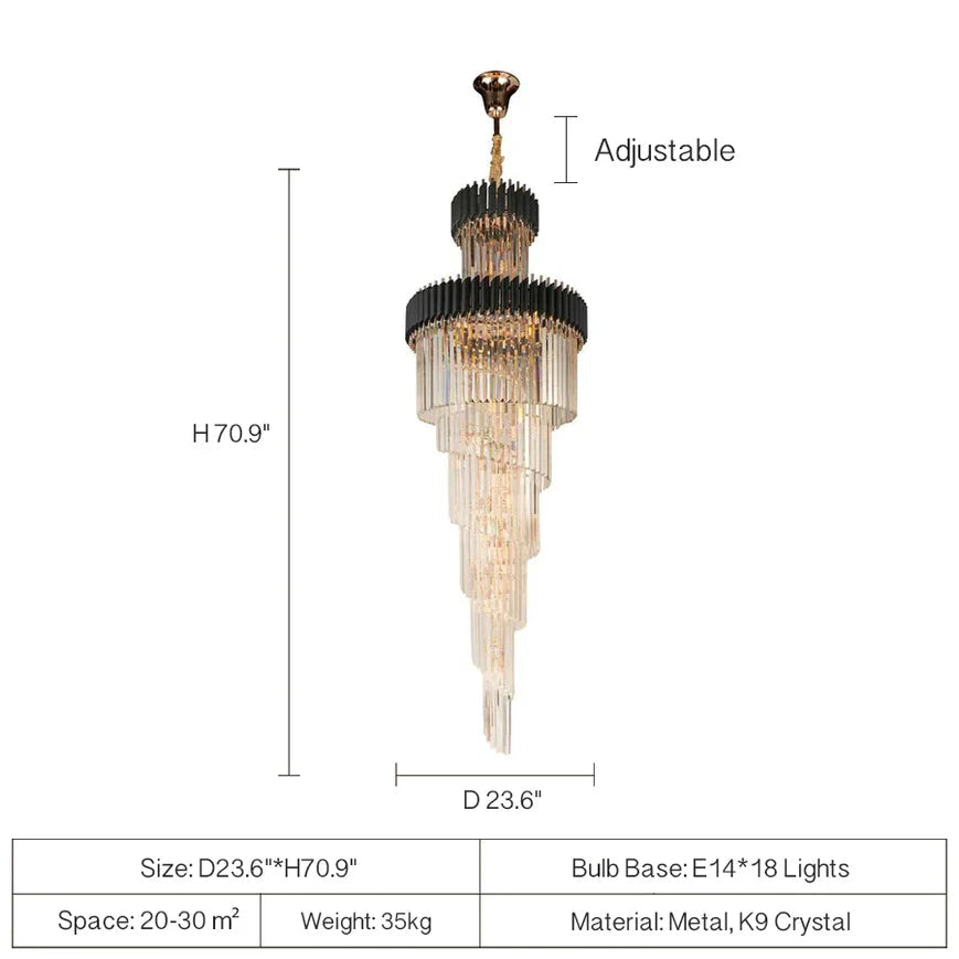 Cyrus Multiple Tier Crystal Chandelier-Vancei