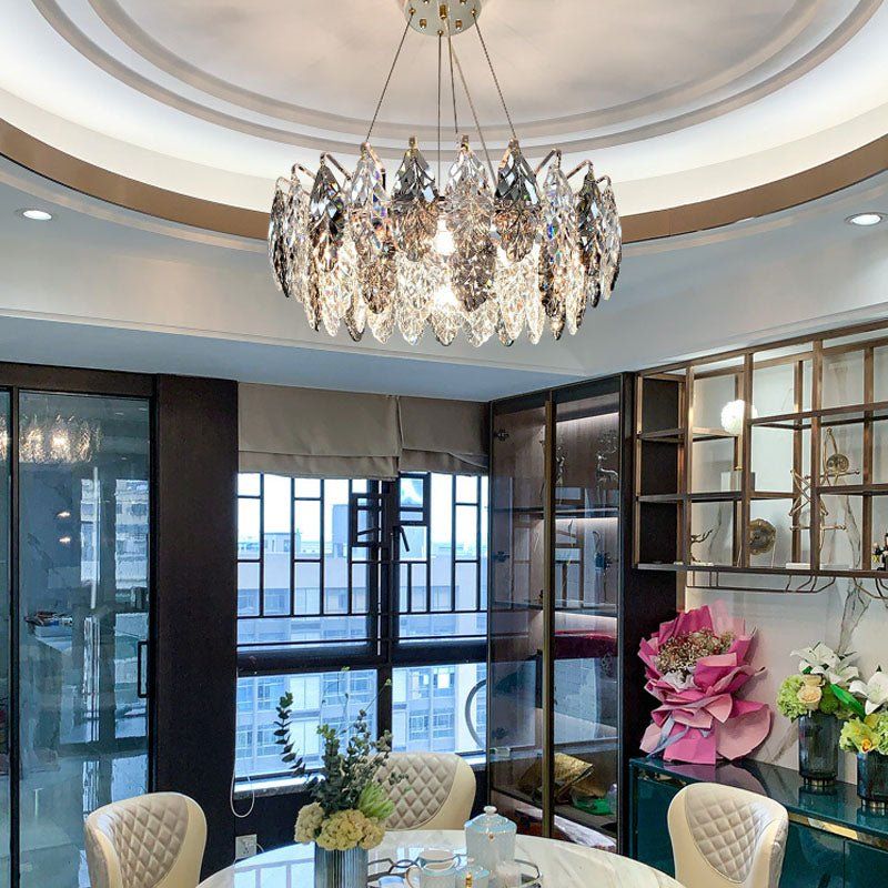 Flora Leaf Ring Chandelier 19"-Vancei