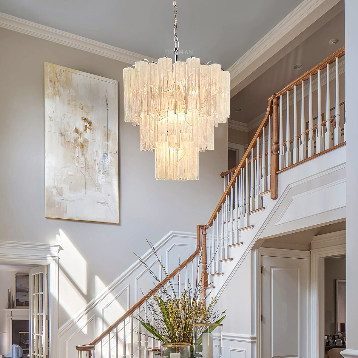 Murano Chandelier – 48 tubes – Alabaster White - Oasislives