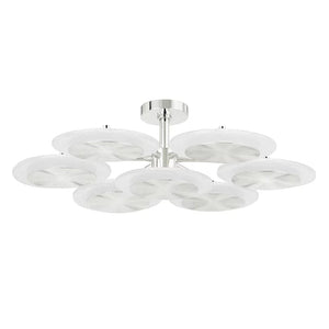 Valley Lamps Ovo Ice Glass Round Chandelier 37.75"