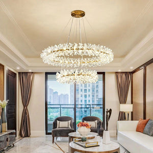 Isabel 2-Tier Ring Crystal Chandelier-Vancei