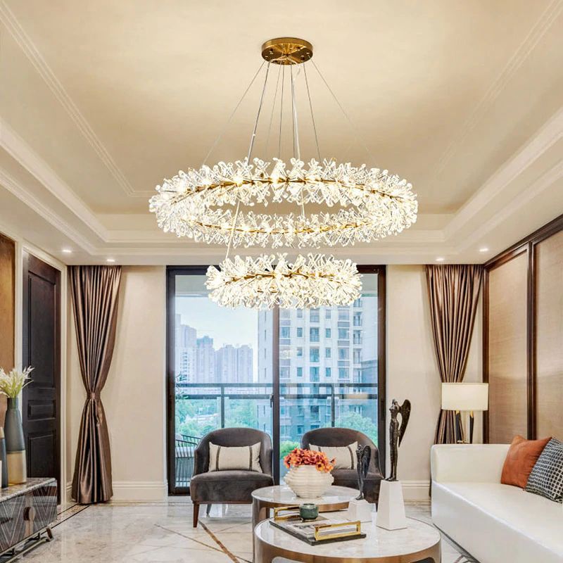 Isabel 2-Tier Ring Crystal Chandelier-Vancei