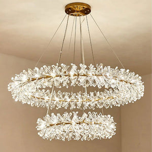 Isabel 2-Tier Ring Crystal Chandelier-Vancei