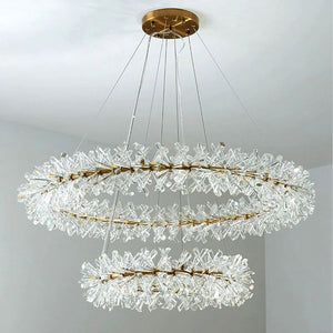 Isabel 2-Tier Ring Crystal Chandelier-Vancei