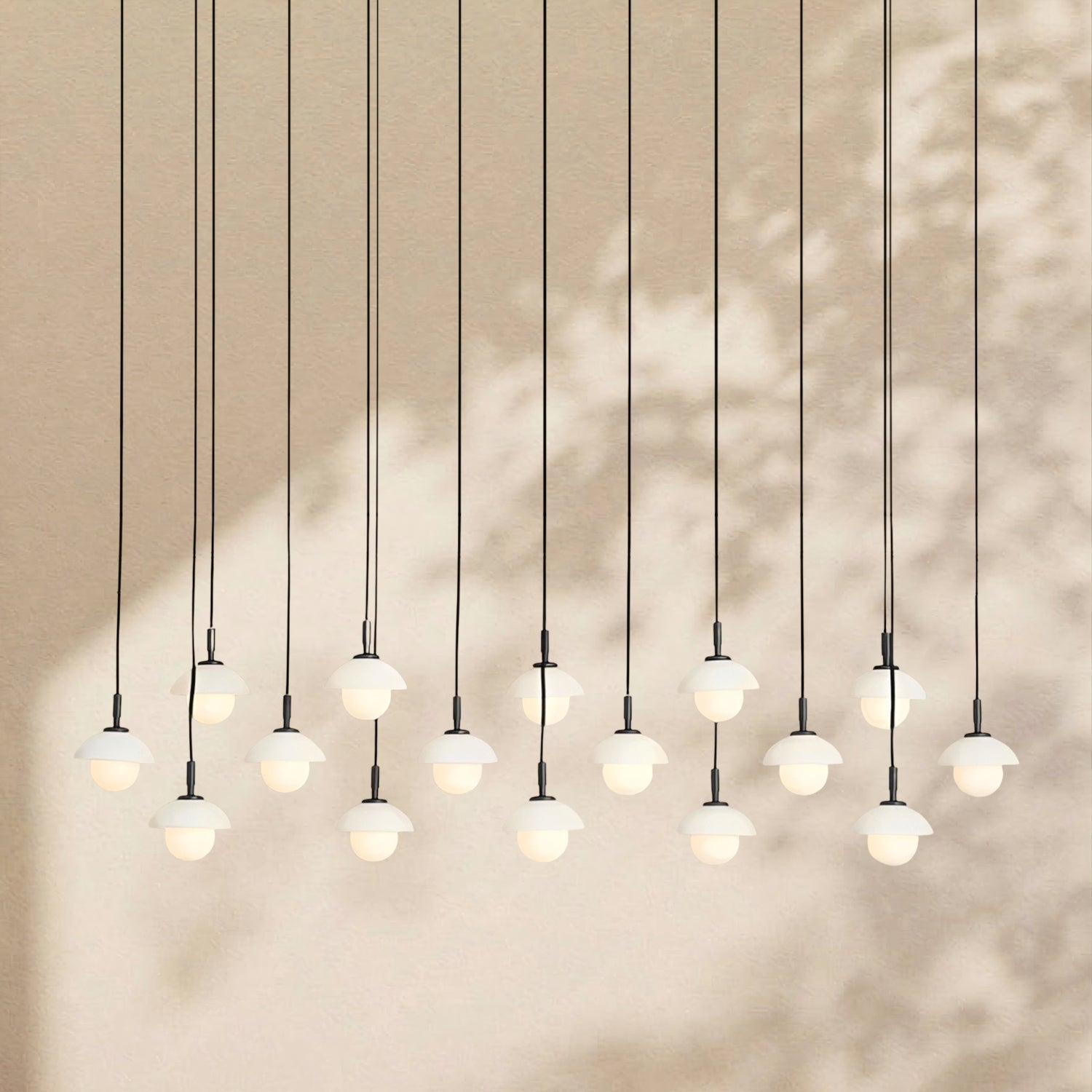 Glowen  Alabaster Rectangular Chandelier 54"