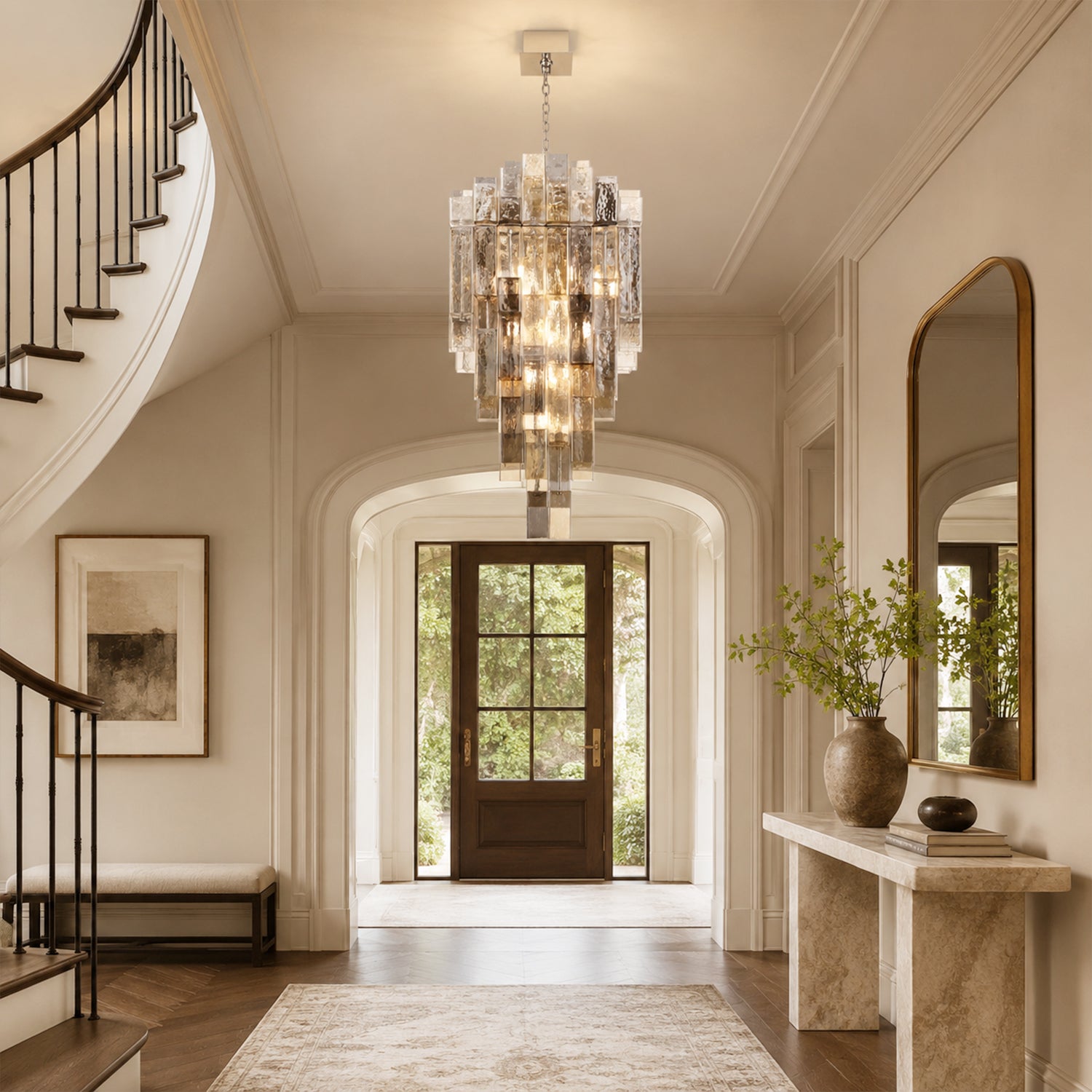 Altesa Square Glass Chandelier 20-Light