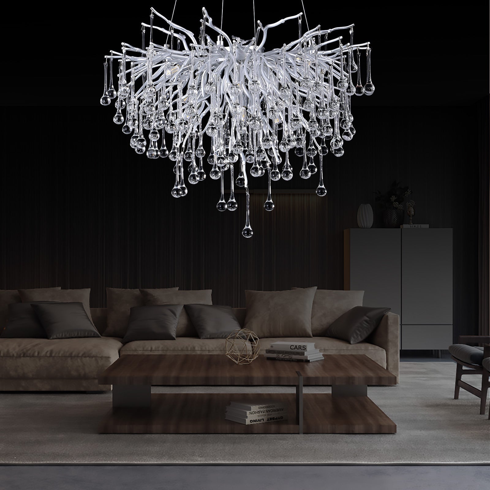 Doris Rain Branch Chandelier Dia 23.5" Silver-Vancei