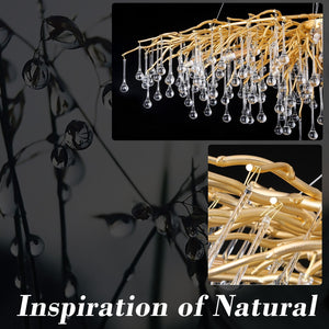 Doris Rain Branch Chandelier 23.5"D Gold-Vancei