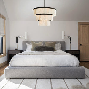 Glacera Alabaster 3 Tier Chandelier 35''D