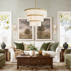 Glacera Alabaster 3 Tier Chandelier 35''D