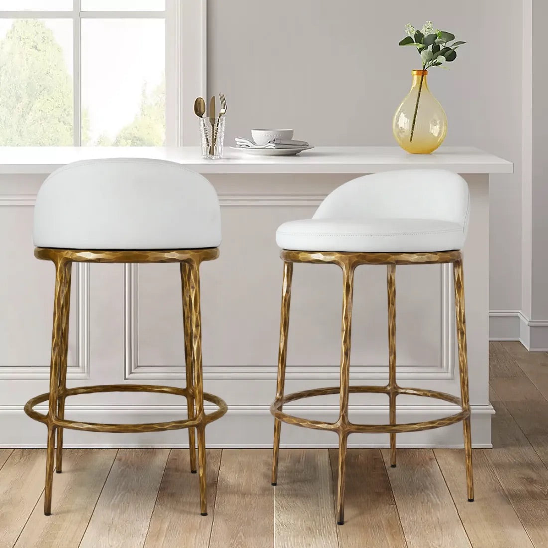 Thaddeus Bar Swivel Counter Stool-Vancei