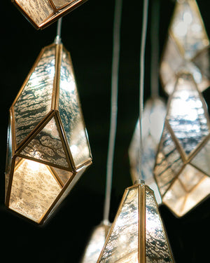 Glass Mirror 36-Light Round Multi-Drop 33'' Chandelier-Vancei