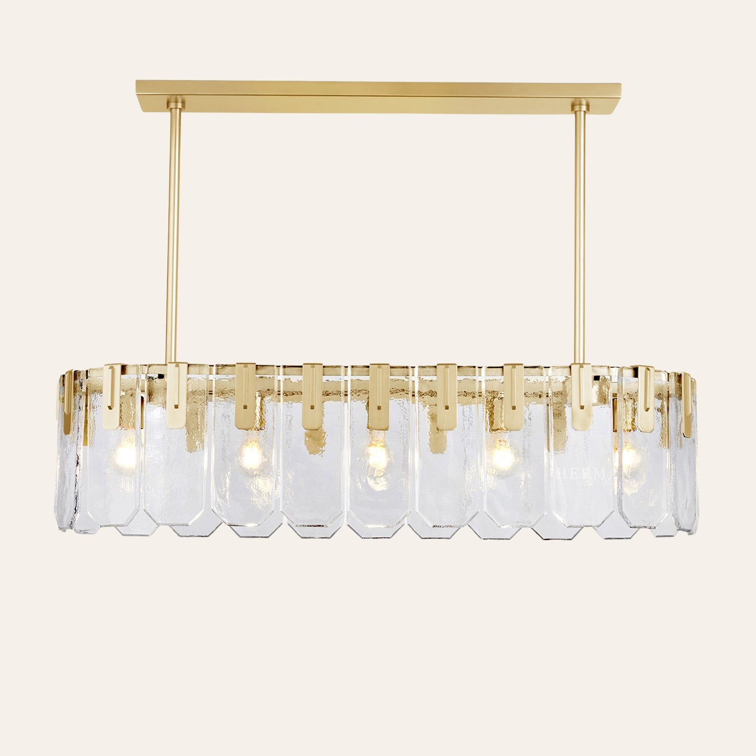 Nadia Glass Linear Chandelier 42" Width