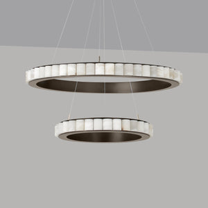 Avalon Alabaster 2 Layer Chandelier