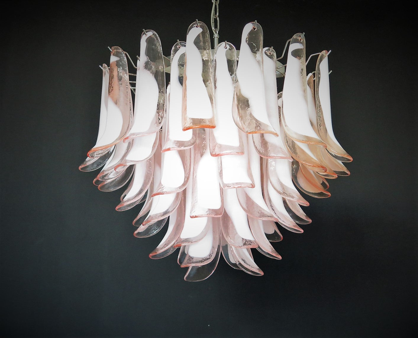 Murano Chandelier 53 Pink Petal Glass