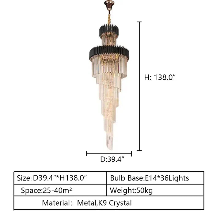 Cyrus Multiple Tier Crystal Chandelier-Vancei