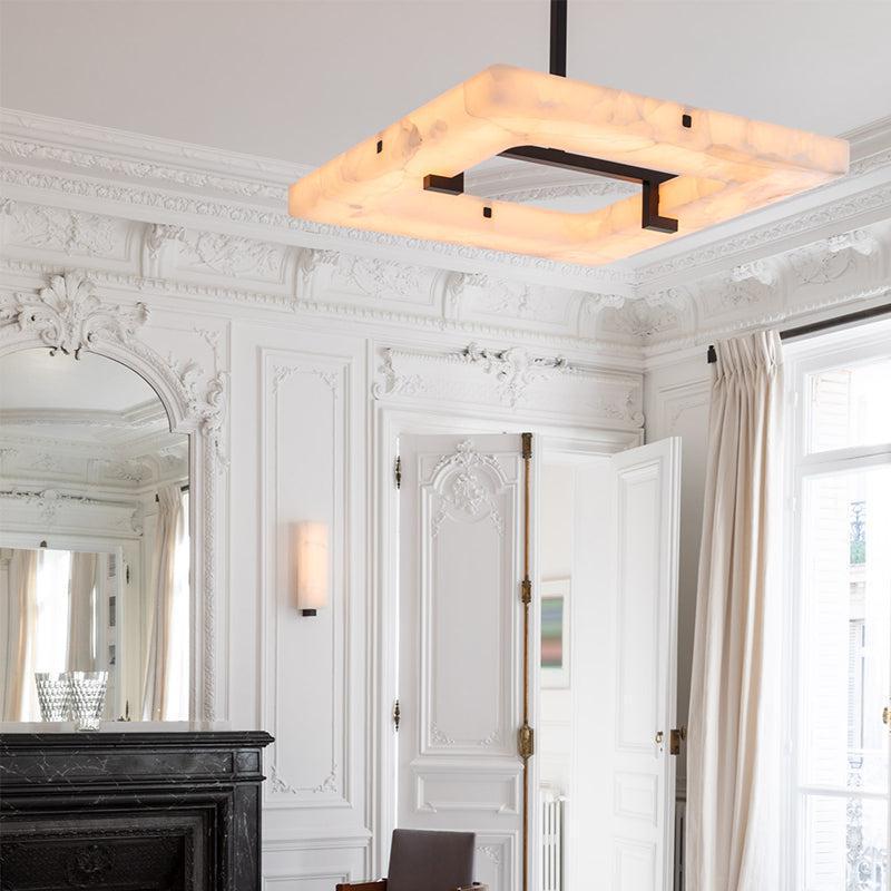 Glacera Square Alabaster Chandelier