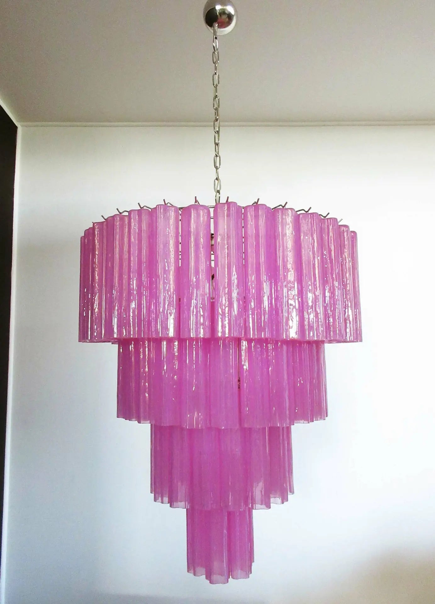 Murano Chandelier 78 Pink Glass Tubes