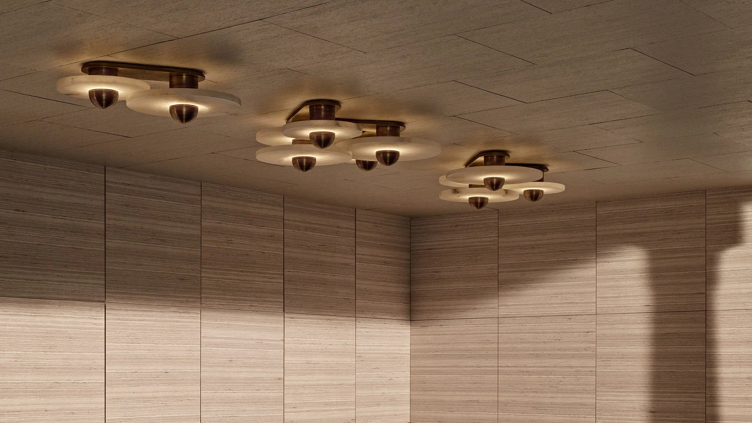 Median Alabaster Flush mount - 4 Surface