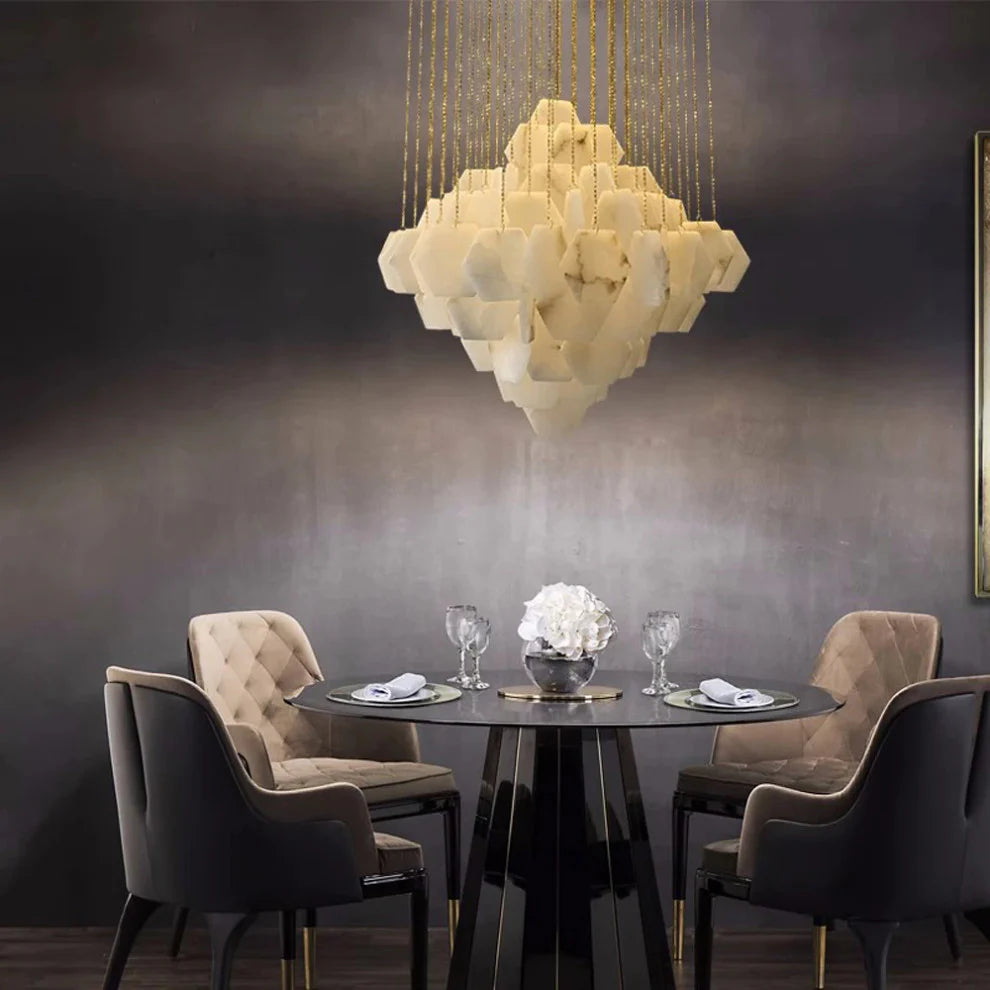 Moonshade Natural Marble Modern Pendant Chandelier