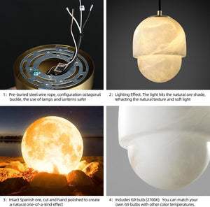 Alabaster Pendant Lights Kitchen Island - Fast Delivery-1-Luxehomezone
