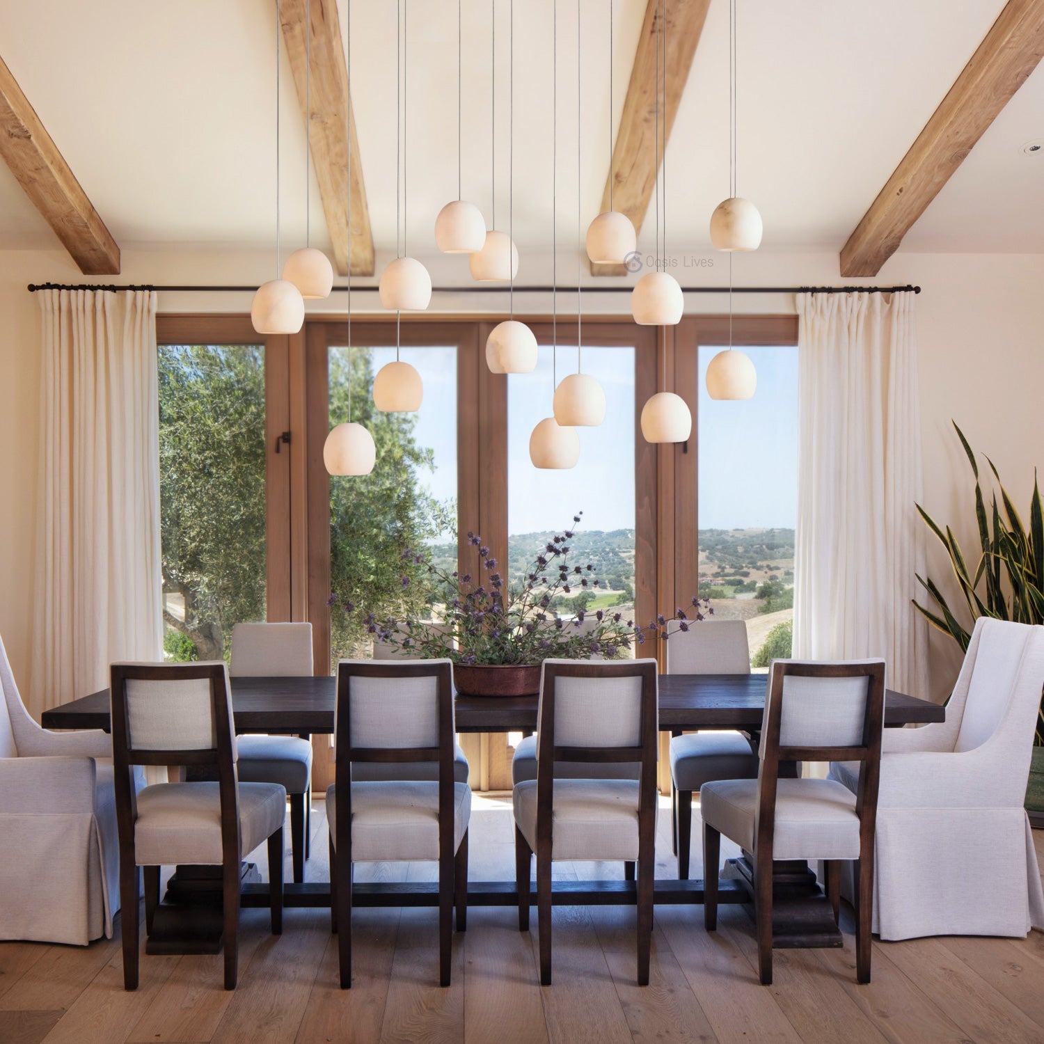 Arica Alabaster Linear Chandelier - Oasislives
