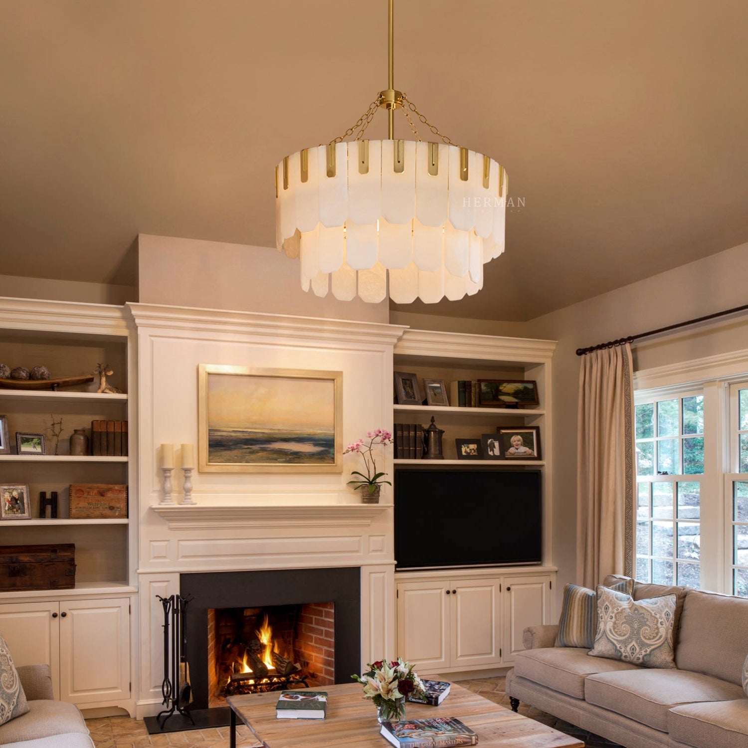 Nadia Alabaster Chandelier 30" 41"