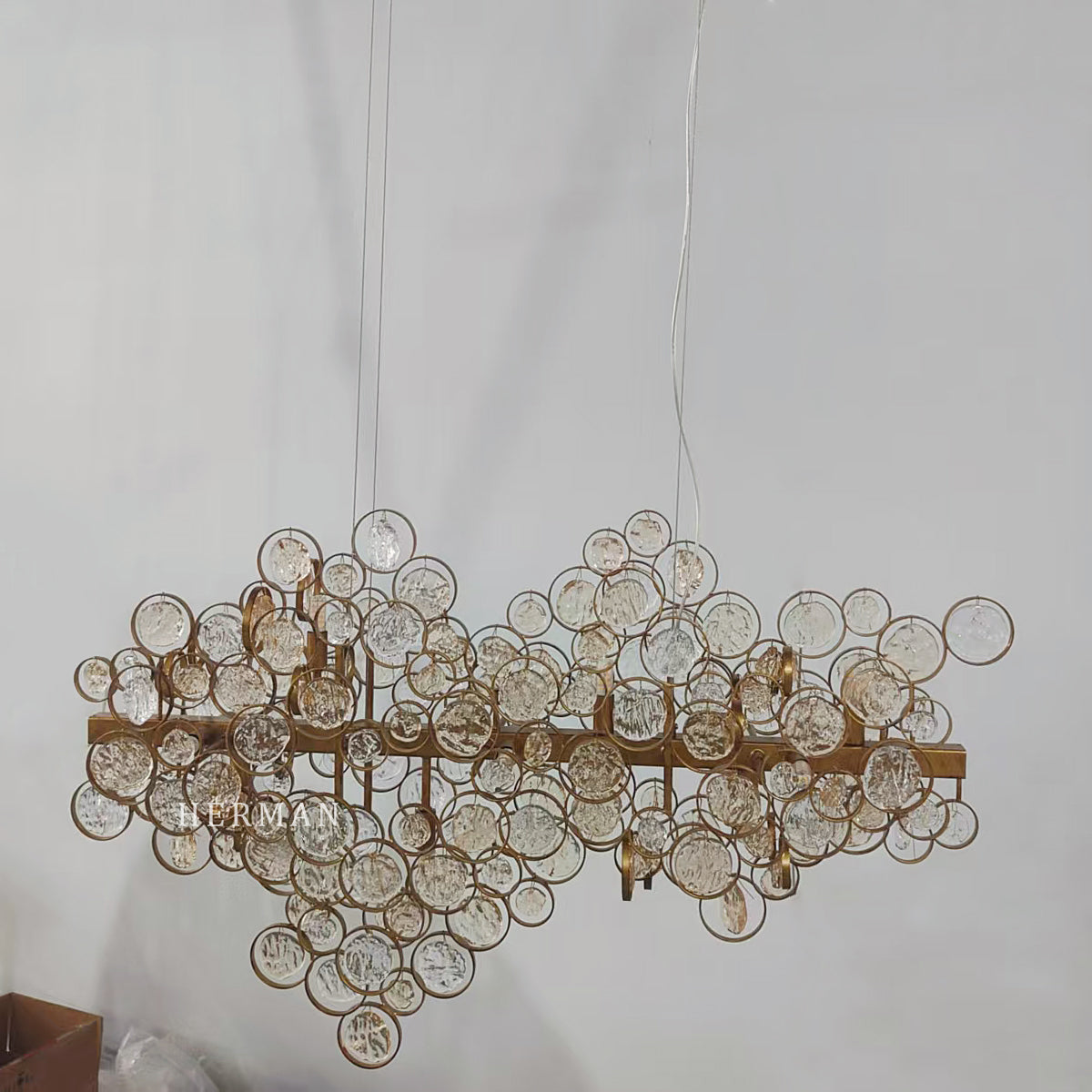 Trento Clustered Glass Linear Chandelier 55"