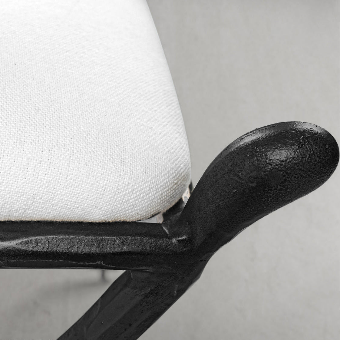 Hand-Forged Metal Horn Fabric Base Stool