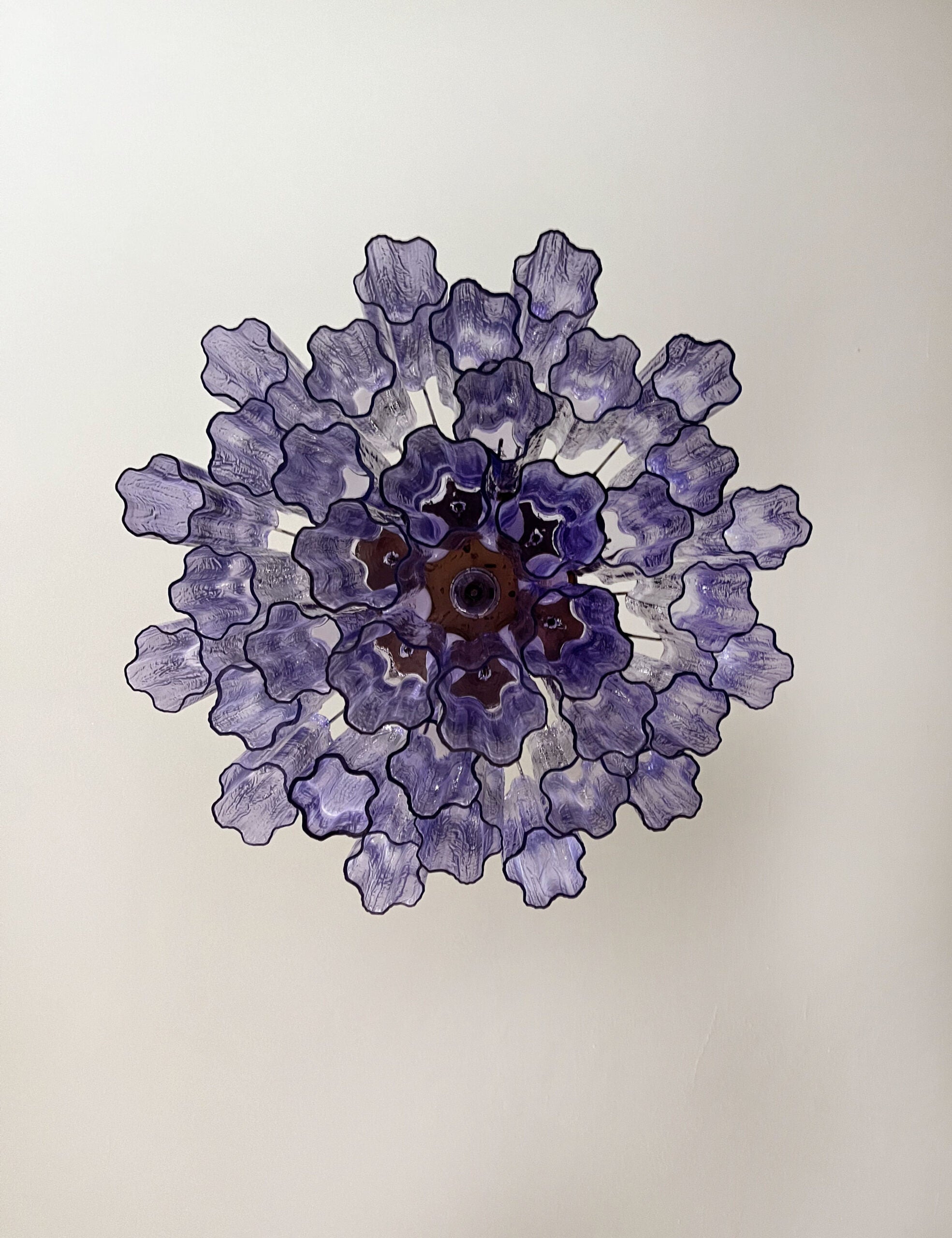 Murano Chandelier 36 Purple Glass Tubes