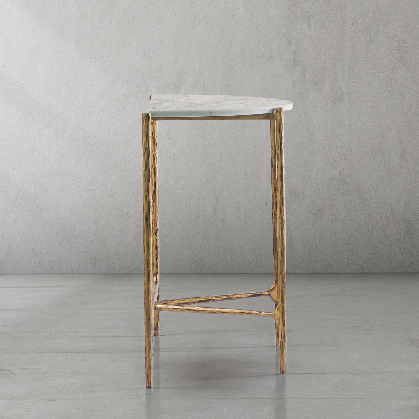 Hand-Forged Metal Semi-circle Console Table